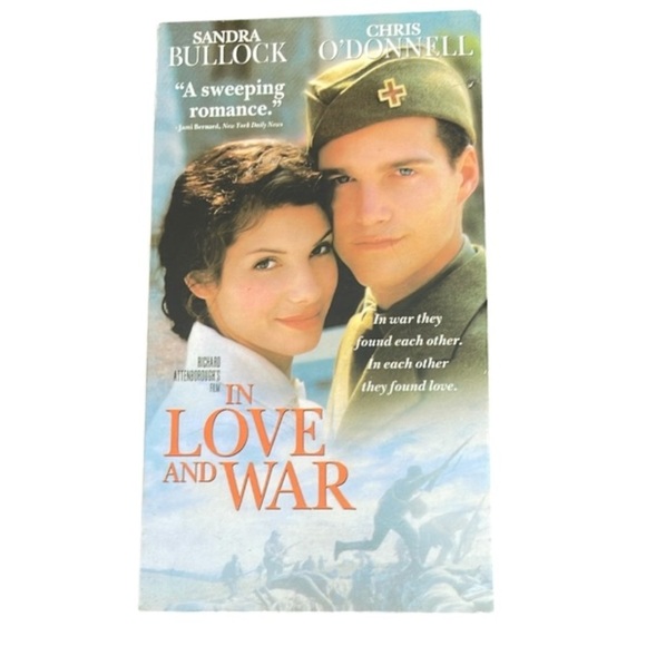 5/$25 In Love and War VHS Tape Movie Romance 1996 Sandra Bullock Chris O’Donnell - Picture 1 of 4